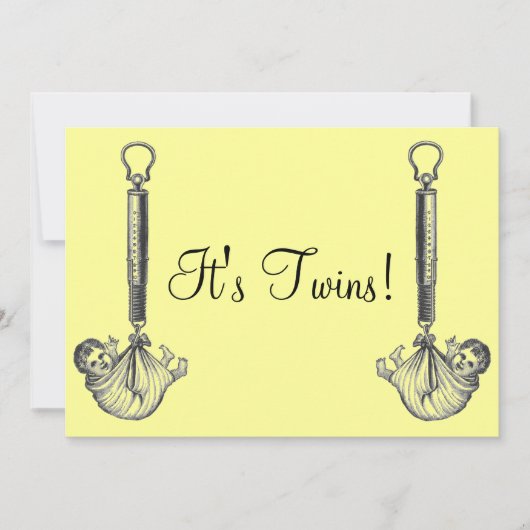 Vintage Zwillingsankündigung Ankündigung (Vorderseite)