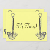 Vintage Zwillingsankündigung Ankündigung (Vorne/Hinten)