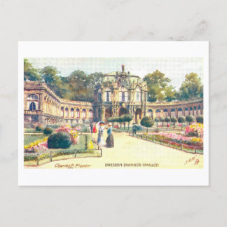 Vintage Zwinger Pavillon in Dresden, Deutschland Postkarte
