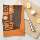 Vintage Zwischenmahlzeiten und Orangenpfeifen, Tee Geschirrtuch (Viertel Falte)