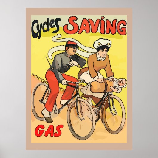Vintage Zyklen Rettend Gas Poster (Vorne)