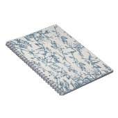 Vintageblaue Flora-Pattern-Spiral-Fotobuch Notizblock (Rechte Seite)