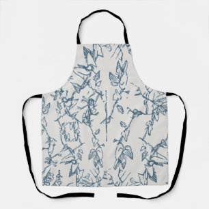 Vintageblumenmuster-Allover-Print-Schürze in Blau Schürze