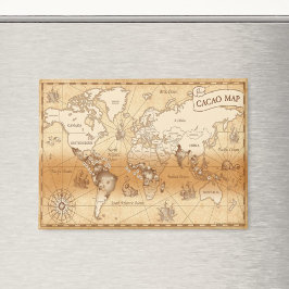 VintageCacao World Map Magnet