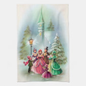 VintageChristmas Carolers-Geschirrtuch Küchentuch (Vertikal)