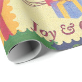 VintageChristmas Postal Stamps Geschenkpapier (Rolleneckpunkt)