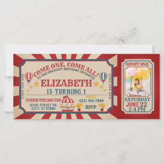 VintageCircus Ticket Einladung zum Geburtstag