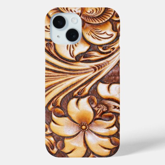 vintageCountry Tooled Leather Western Case-Mate iPhone Hülle (Rückseite)