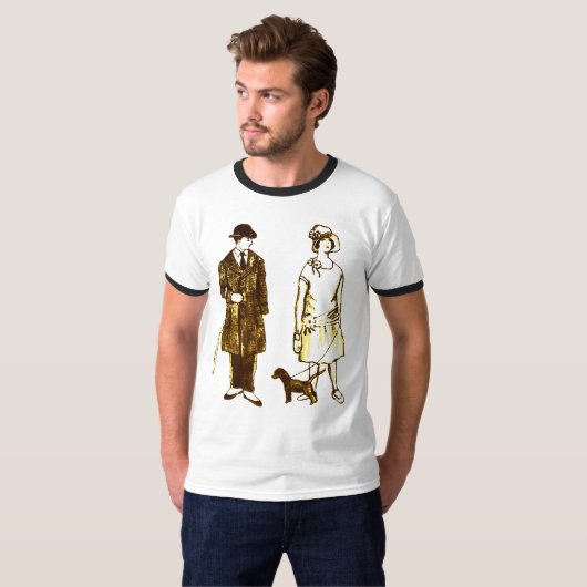 VINTAGED Men's Basic Ringer-T - Shirt (Vorne ganz)