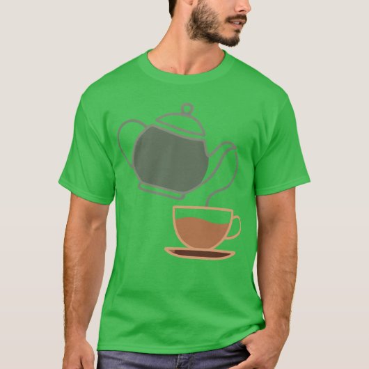 Vintageea Kettle and Cup Silhouette vintage T-Shirt (Vorderseite)