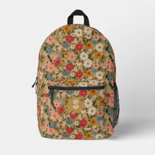 Vintagefarbenes Gänseblümchen-Muster - Senf Bedruckter Rucksack