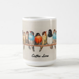 Vintagefarbiger Sitzplatz der Vögel Kaffeetasse