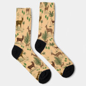 Vintagehirsche und Bäume Socken (Rechts)