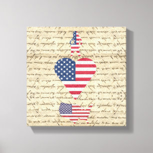 VintageI Herz Amerika Leinwanddruck