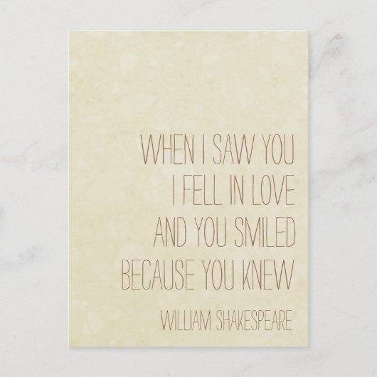 VintageLove - William Shakespeare Quote - Postcard Postkarte (Vorderseite)