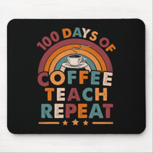 Vintagen 100 Schultage für Teacher Kaffee Liebe Mousepad