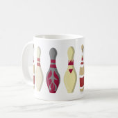 Vintagen 10 Button Bowling Buttone Kaffeetasse (Vorderseite Links)