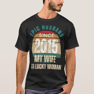 Vintagen 15 Epic Hubby T-Shirt: Lucky Wifes Gem, M T-Shirt