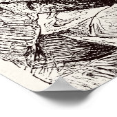 Vintagen 1800er Schimpanzee Kaninchen Affe Bunny C Poster (Ecke)