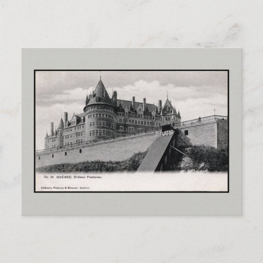 Vintagen 1890er Chateau Frontenac Quebec Montreal Postkarte (Vorderseite)