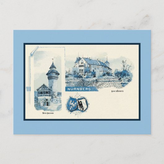 Vintagen 1890er Jahre Litho Nuernberg Nürnberg Postkarte (Vorderseite)