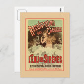 Vintagen 1890er Jahre: Meerjungfrau, französische Postkarte (Vorne/Hinten)