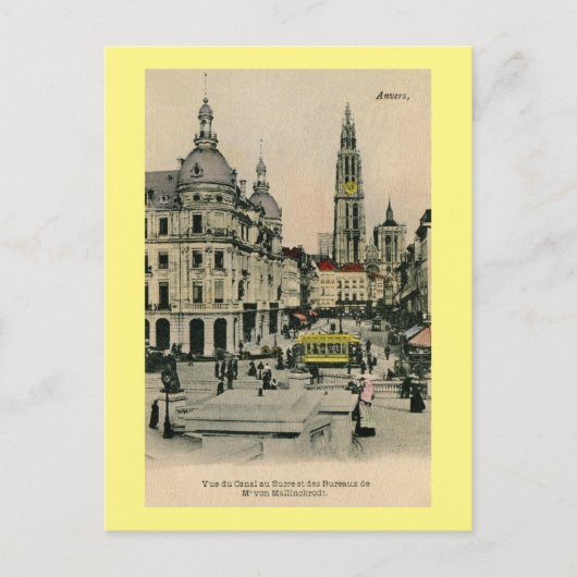 Vintagen 1900er Antwerpen Belgien Suikerrui, Dom Postkarte (Vorderseite)