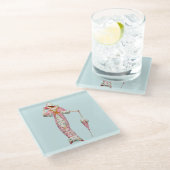 Vintagen 1900er glasuntersetzer (Schrägansicht)