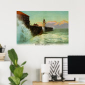 Vintagen 1900er Hartlepool Der Leuchtturm Poster (Heimbüro)