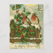 Vintagen 1906 Vögel zu Weihnachten im Schnee (Vorderseite)