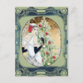 Vintagen 1920er Flapper Art Deco Weihnachten Postk Postkarte (Vorderseite)