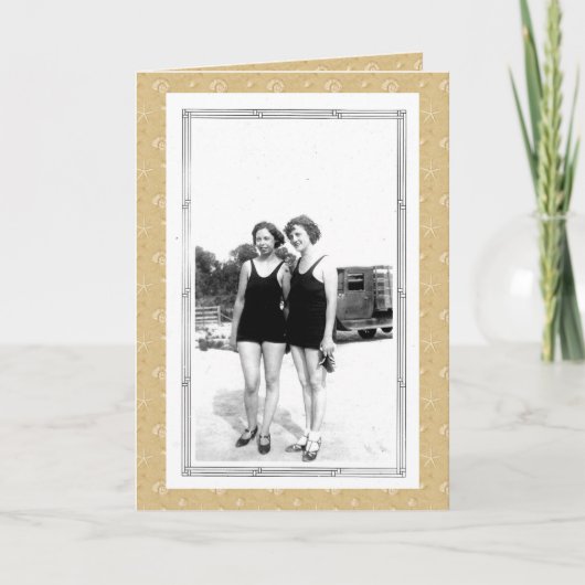 Vintagen 1920er Frauen in Swimsuits Karte (Vorderseite)