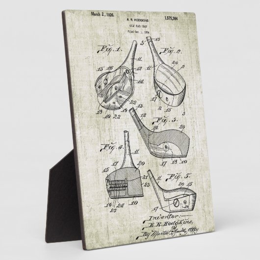Vintagen 1920er Golfklubleiter Patent Fotoplatte (Seite)