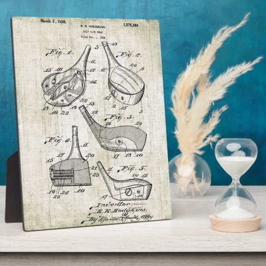 Vintagen 1920er Golfklubleiter Patent Fotoplatte (Seite)