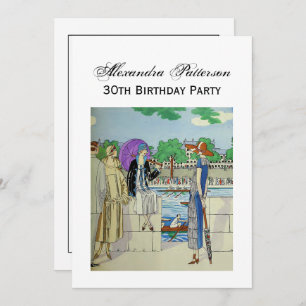 Vintagen 1920er-Jahre Ladys bei Crew Race Regatta Einladung