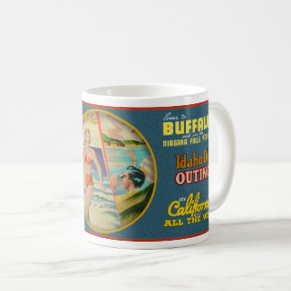 VINTAGEN 1930-40 REISE USA THEME KAFFEETASSE