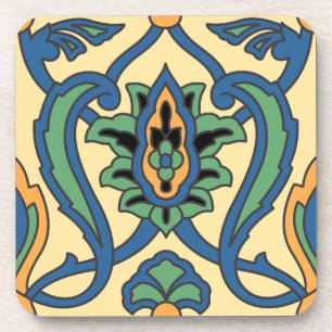 Vintagen 1930er Catalina Island Tile Set Getränkeuntersetzer