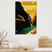 Vintagen 1930er Jahre Besuch Jugoslawiens Kunst fü Poster (Küche)