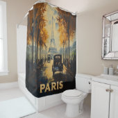 Vintagen 1930er Jahre Paris Reiseposter Eiffelturm Duschvorhang (Beispiel)