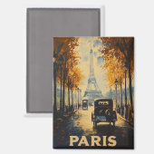 Vintagen 1930er Jahre Paris Reiseposter Eiffelturm Magnet (Vorderseite/Rückseite)