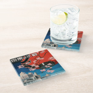 Vintagen 1930er Jahre Tokyo Japan Travel Poster Gl Glasuntersetzer