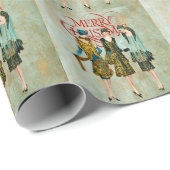 Vintagen 1930er Jahre Weihnachtsgrüße für Frauen Geschenkpapier (Rolleneckpunkt)