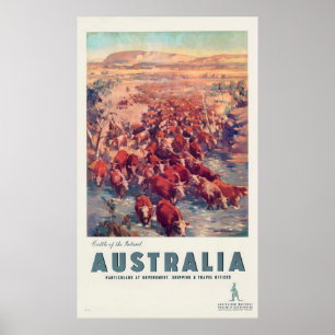 Vintagen 1930er James North Australia Travel Poster