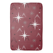 Vintagen 1950er Jahre Boomerangs Stars Burgund Badematte (Vorderseite Vertikal)