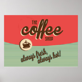 Vintagen 1950er Jahre - Coffee Shop Signage Poster