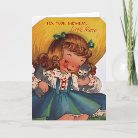 Vintagen 1950er-Jahre Happy Birthday Small Niece Karte (Vorderseite)