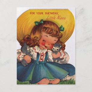 Vintagen 1950er-Jahre Happy Birthday Small Niece Postkarte