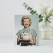 Vintagen 1950er Jahre Hausfrau Backen Postkarte (Stehend Vorderseite)