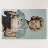 Vintagen 1950er Jahre Hausfrau Backen Puzzle (Horizontal)