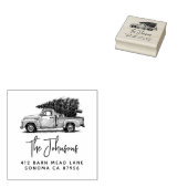 Vintagen 1950er Jahre Truck&Tree Country Weihnacht Gummistempel (Stempel)